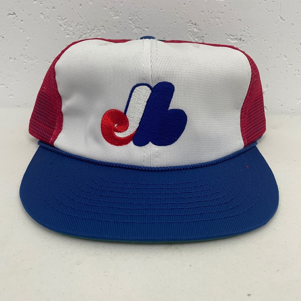VTG Montreal Expos Trucker Snapback Hat Cap MLB Deadstock NOS 80s 90s T.E.I.